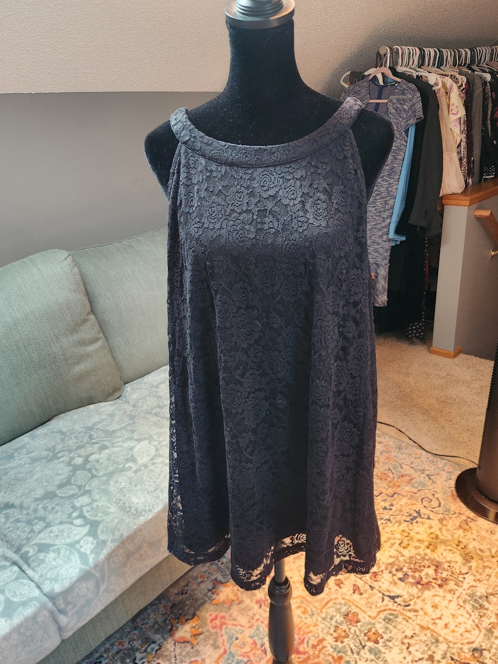 Torrid Black Lace Halter Swing Dress 2X Plus Great Condition